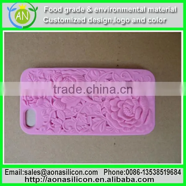 silicone mobile case, cell mobile cover, beautiful flower mobile skin