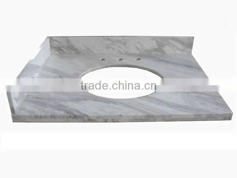 Wholesales prefab white marble vanity top with one sink