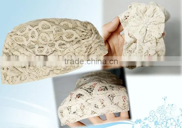 Cheap price custom soft high qualitywomen lace hat