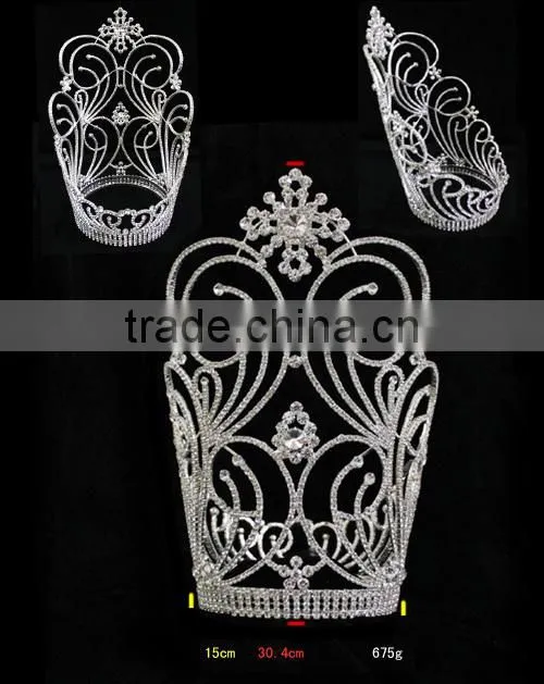 Sweet Rhinestone Large Adult Tiara And Crowns For Pageant H172-131