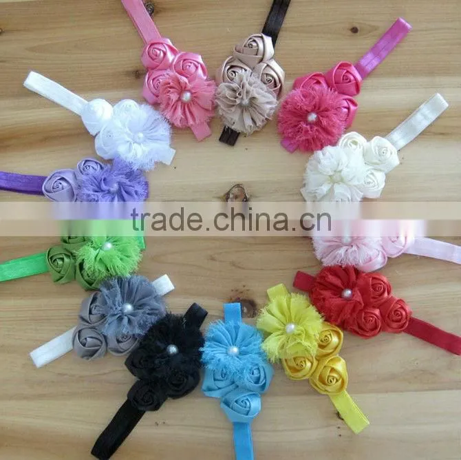 CF 0822 baby girls wholesale hair clip materials chiffon rosette butterfly hair bow