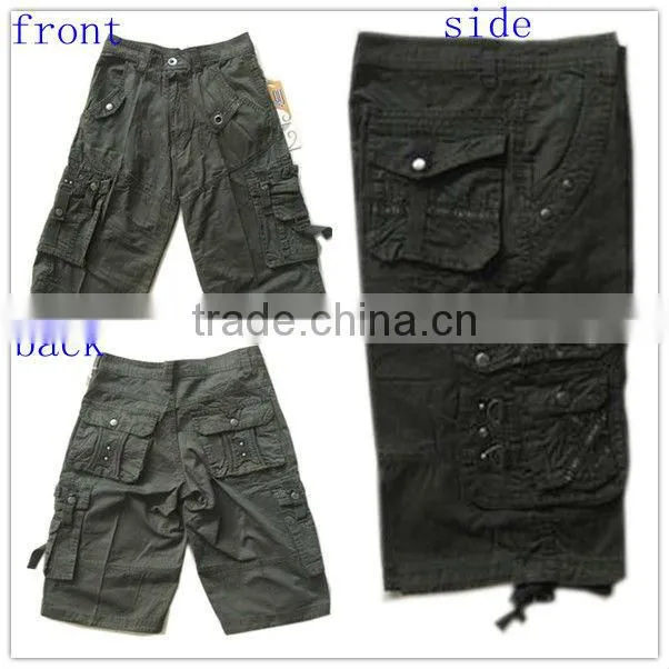 W1308 stock cheap cotton 6 pocket cargo shorts