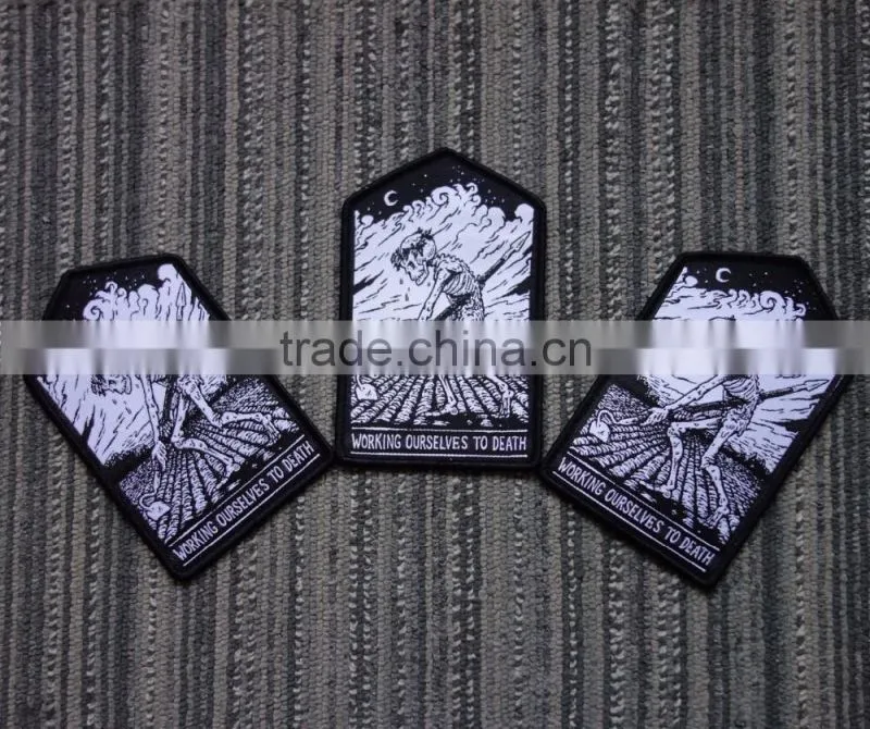 2017 custom high quality clothing woven patch badges