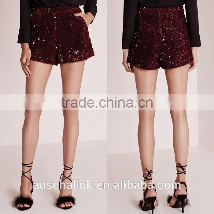 nice design high waisted girls sequin shorts wholesale