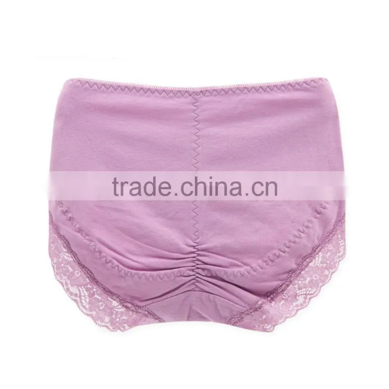 Purple Cheapest 95% Cotton 5% Spandex with Lace Sexy Fancy Woman Underwear
