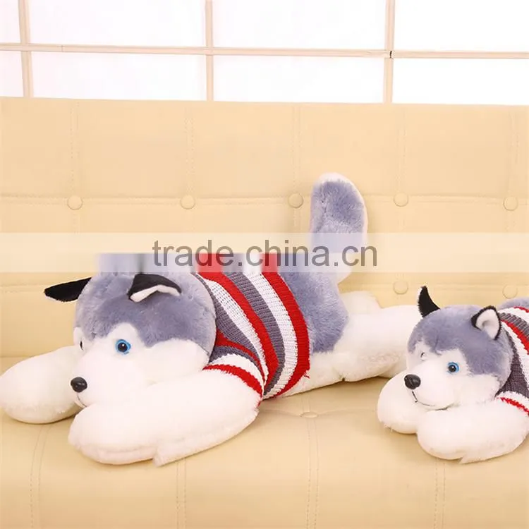 Christmas gift plush lying husky dog doll toy for Valentine's Day and children gifts