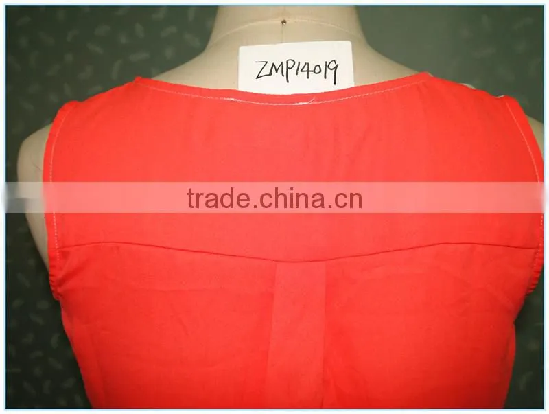 Summer Casual Short Front Long Back Ladies Tops And Blouses 2015