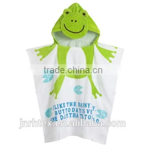 Wholesale cotton cartoon printing kids hooded towels
