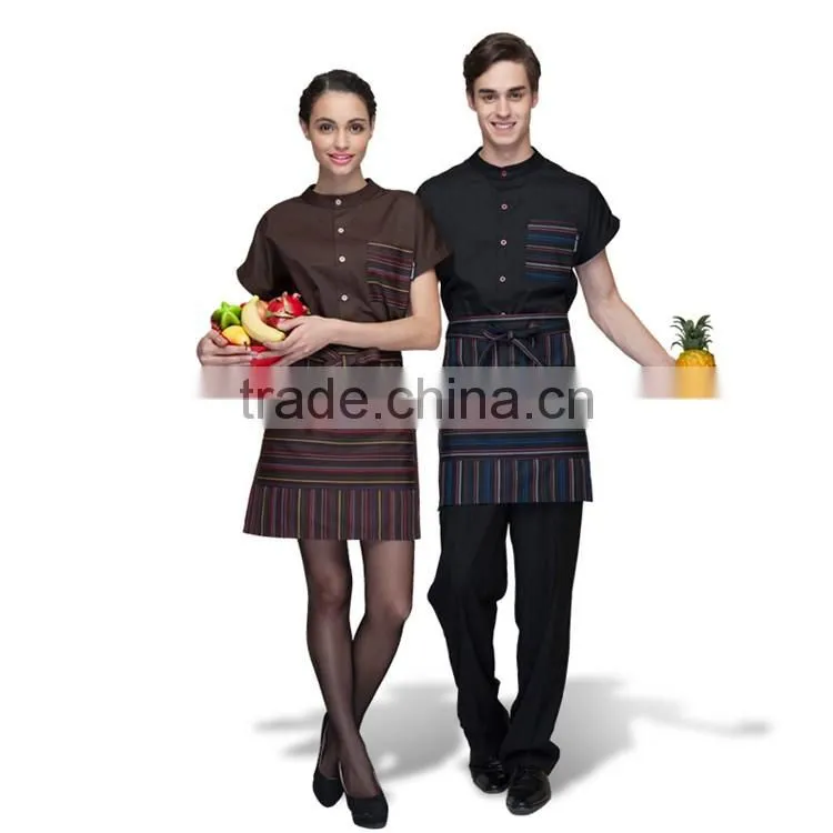 OEM Unisex Waiter Uniform and Restaurant Uniform with Apron