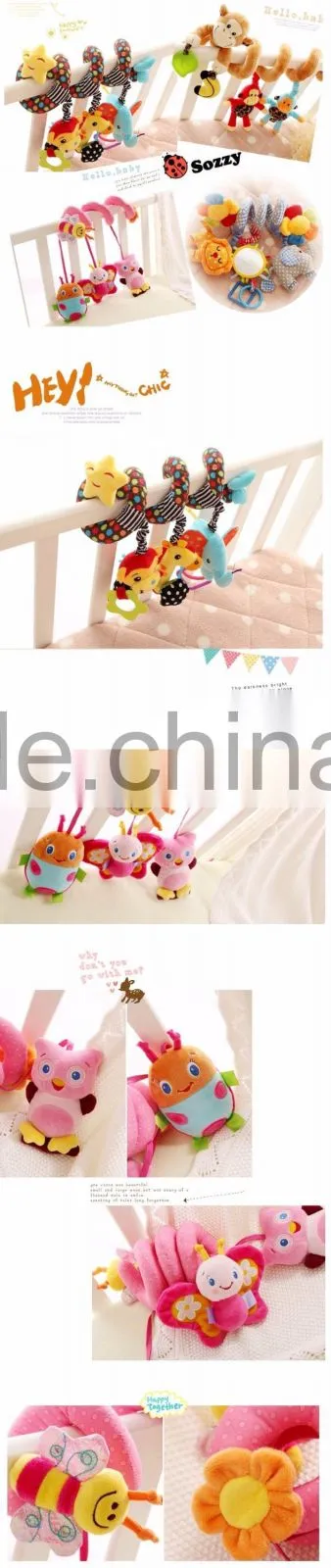 new born infant pram plush toy/Activity Spiral Cot Toy/Musical Crib Spiral Toy