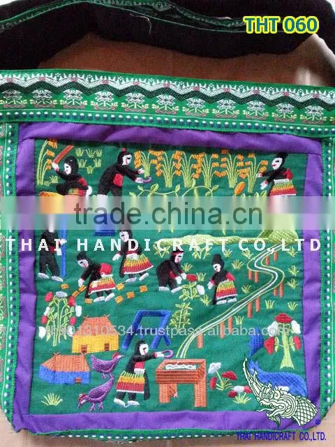 Thai Embroidered HMONG Hill Tribe Tote Hand Bag