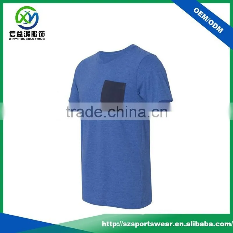 High quality cotton o-neck sport men t shirts with pocket