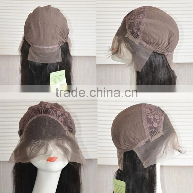 High quality body wave natural black Brazilian Human hair lace front wig