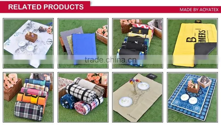 New design family use panel screen printed polar fleece picnic rug