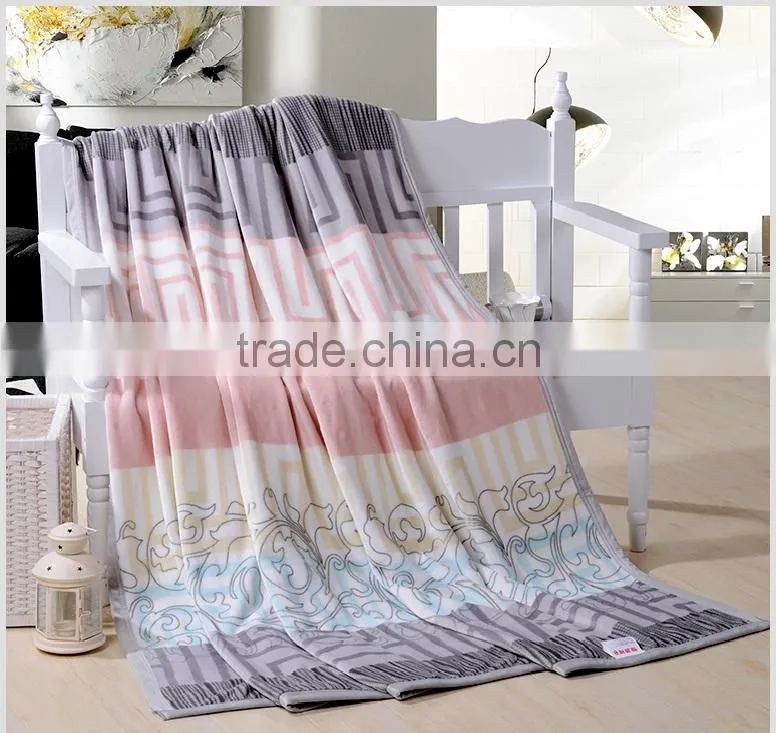 Factory Wholesale Seaweed Lines Coral Fleece Blanket/ Sheet