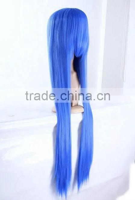 Afro Style Wig,Kosher Human Hair Wig,Heat Resistant Synthetic Lace Wig,Blue Color Fashion Cheap Party Tinsel Wig