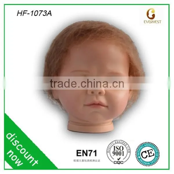 New handmake vinyl baby doll heads/baby smile face/soft toys raw materials doll head