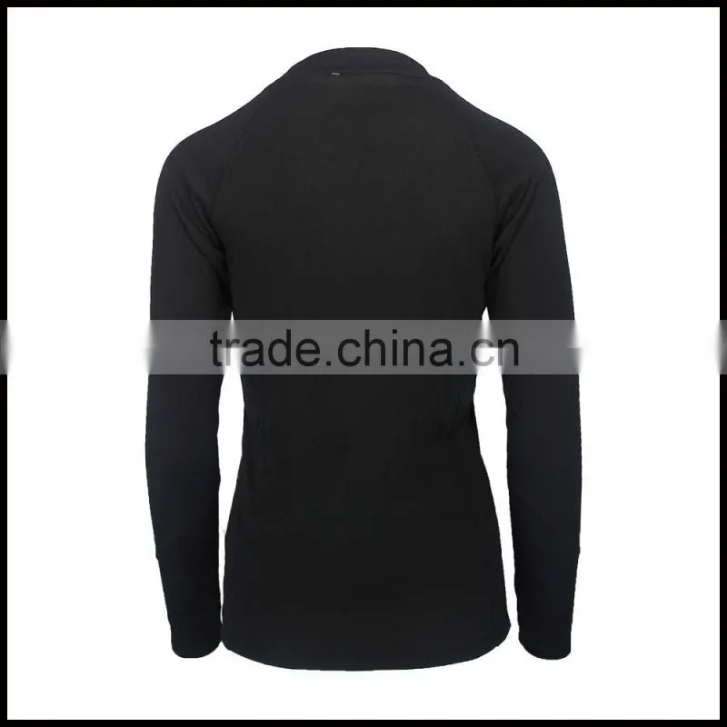 W15-ACC-W-01-C Black 100% Polyester T-shirt For Women Long Sleeve