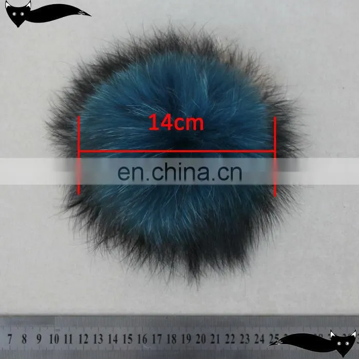 Genuine ocean depths 14cm raccoon fur balls for hats