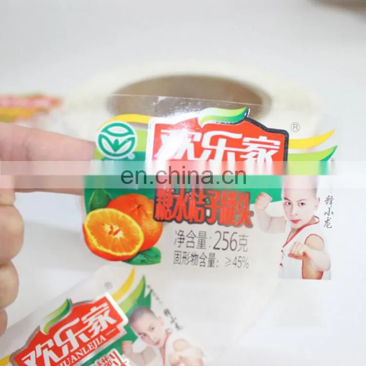 Custom canned fruit adhesive paper label sticker with customized printing