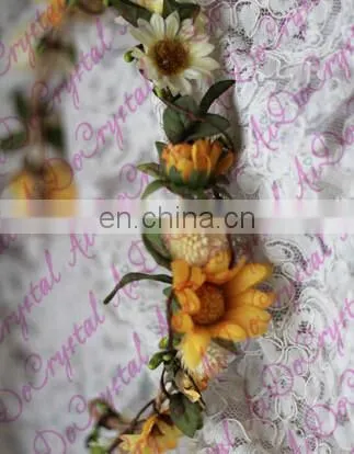 Aidocrystal sunflower flower crown bridal tiara wedding hair accessories, flower girl hair accessory