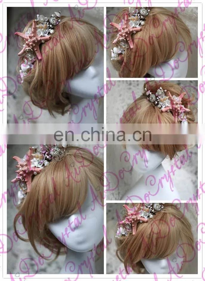 Aidocrystal Unique Design starfish pearl hair flowers accessories wholesale china