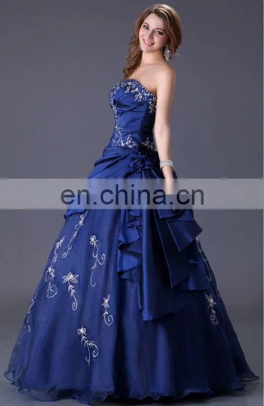 Grace Karin New Fashion Strapless Blue Puffy Ball Gowns CL2963