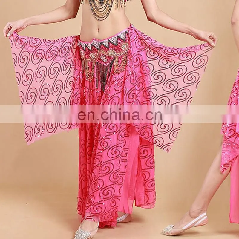 High sequin fabric shiny hot sexy belly dance long dress Q-6032#