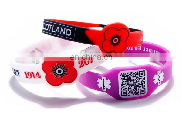 Beautiful and exquisite printed silicone bracelet/ cheapest custom silicon bracelet