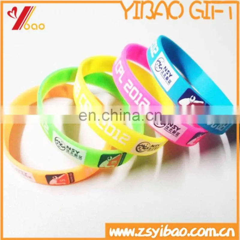 Custom printed/embossed/debossed logo Silicone Wristband/bracelets for promotional