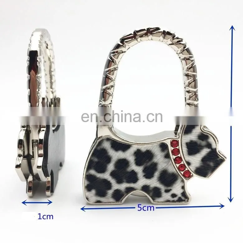Wholesale dog shape foldable table purse hanger