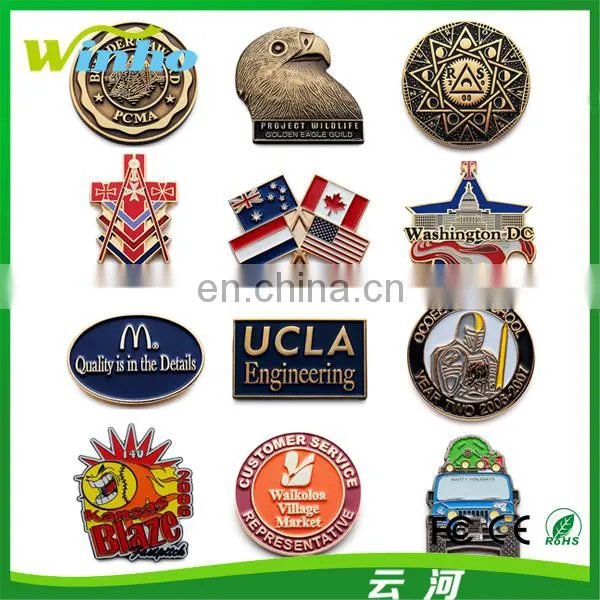 Winho die struck antique pins , award pin badge