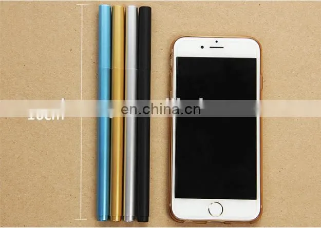 Slim blue gel pen polished metal sign gel pen