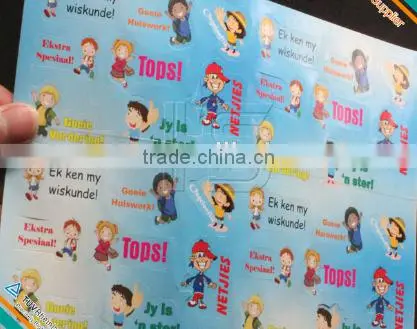 cheap high quality glossy paper custom printing educational shoe sticker for kids,child