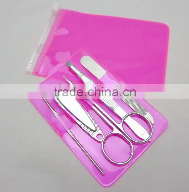 Envelope style PVC manicure set manicure set in plastic pouch
