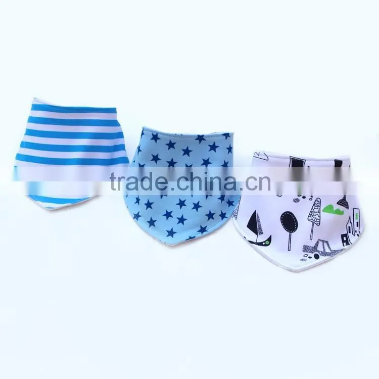 2016 customize top quality of baby double cotton bandana bibs