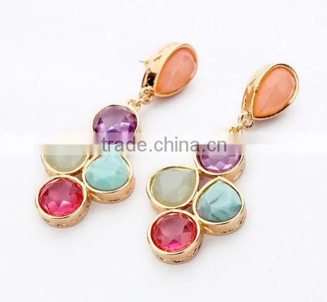 Alloy Jewel Candy Color Earrings