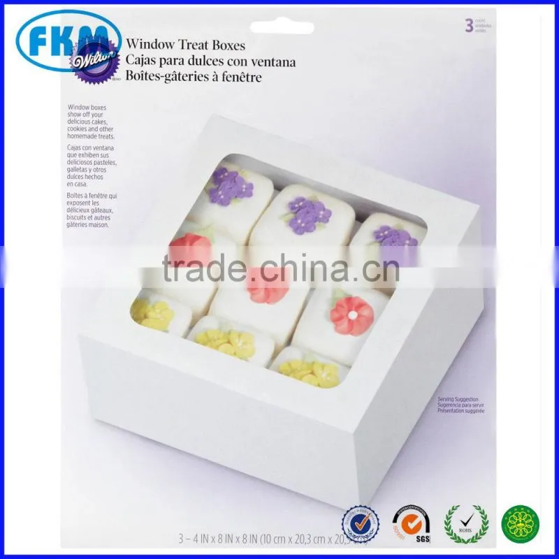 Wilton White Large Treat Boxes 3 Ct Dessert Pastry Cookie Display Travel Case