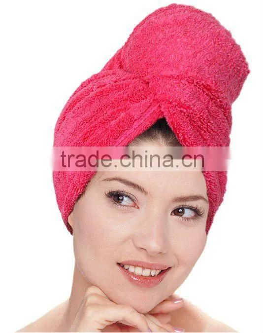 Micro Fiber Super Absorbent Terry Cloth Hair Drying Hooded Towel