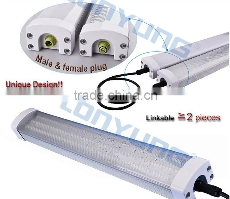 DLC waterproof led tube IP65 tri-proof led light with 3 years warranty