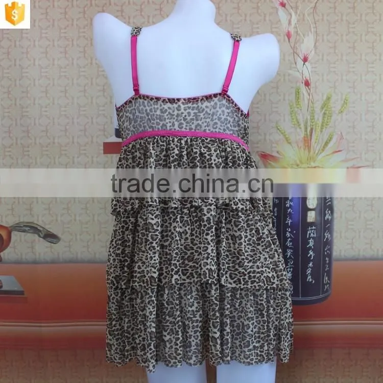 leopard printed mesh lingerie