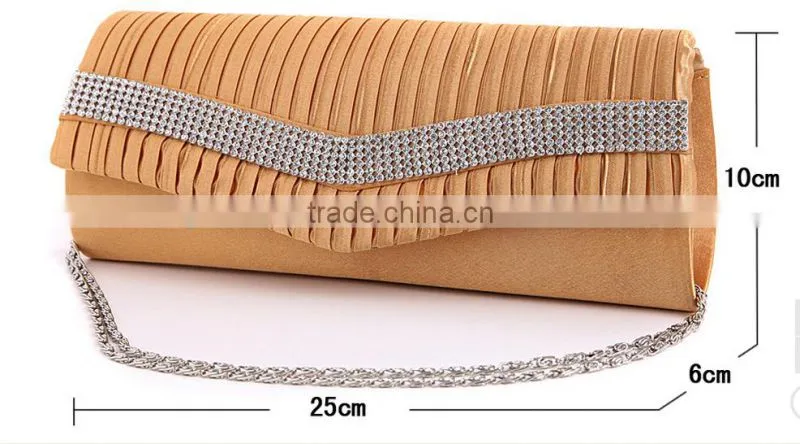 Hot sale korea rhinestone evening bag shoulder bag with chain