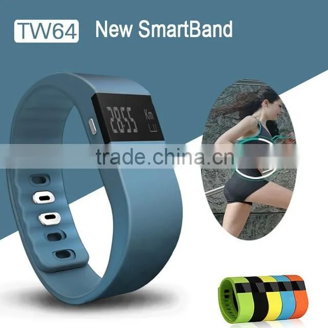 TW64 Bluetooth 4.0 Pulsera Inteligente Passometer Bracelet Sleep Fitness Activity Tracker Call Reminder Smart Band