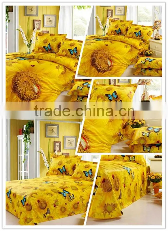100% cotton 3D reactive print bed cover set panda design