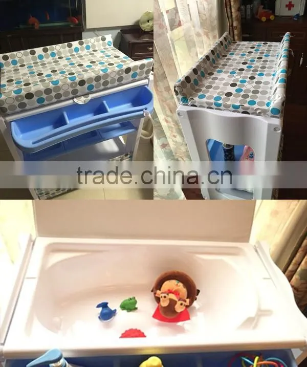 Indoor Bathroom Application 0-36 Months Recommedned PP Plastic Baby Changing Table