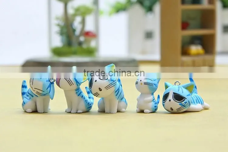 Blue cat doll doll cat furnishing articles Wholesale Anime Gifts PVC Figure A set of nine