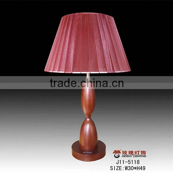 modern solid wooden hotel table lamp