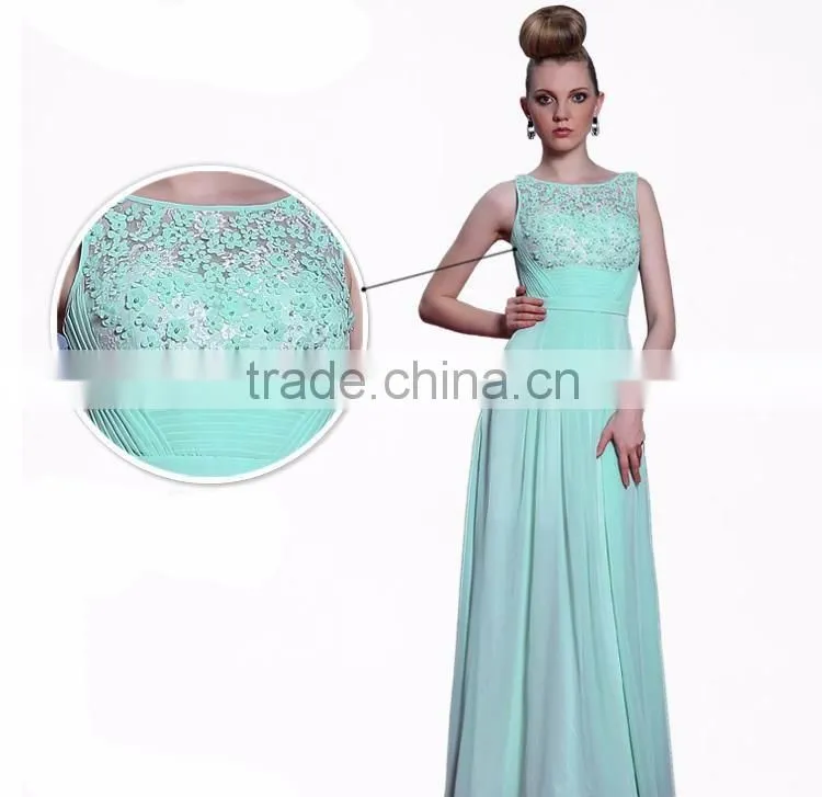 vestidos de fiesta 2016 custom made chiffon beaded free long green prom dress