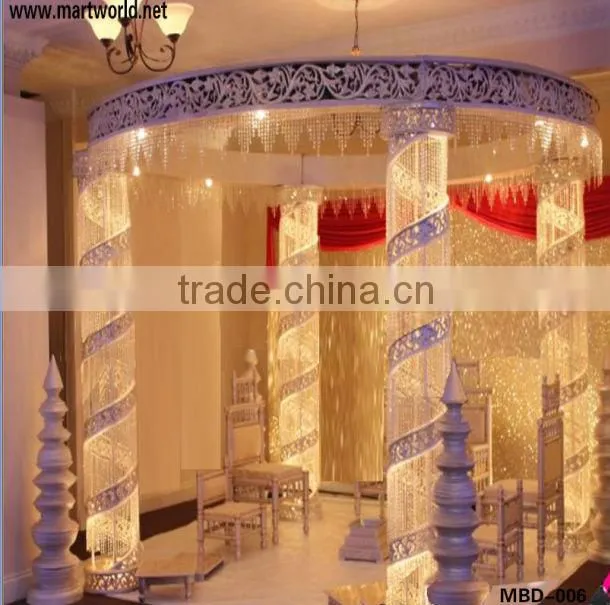 Decorative crystal lighted mandap with led light,crystal wedding backdrop(MBD-006)
