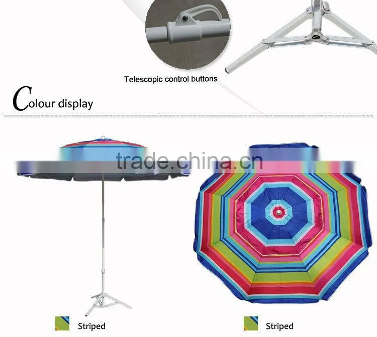 210CM*8K striped color steel handle umbrella